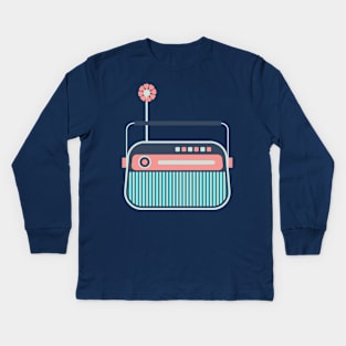 Cute Little Retro Radio Kids Long Sleeve T-Shirt